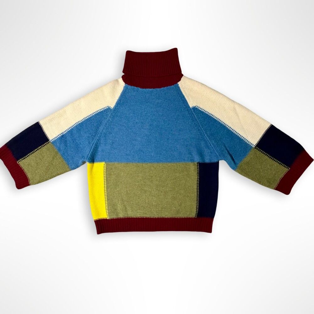 See by Chloé Multicolor Patchwork Turtleneck Swea… - image 1